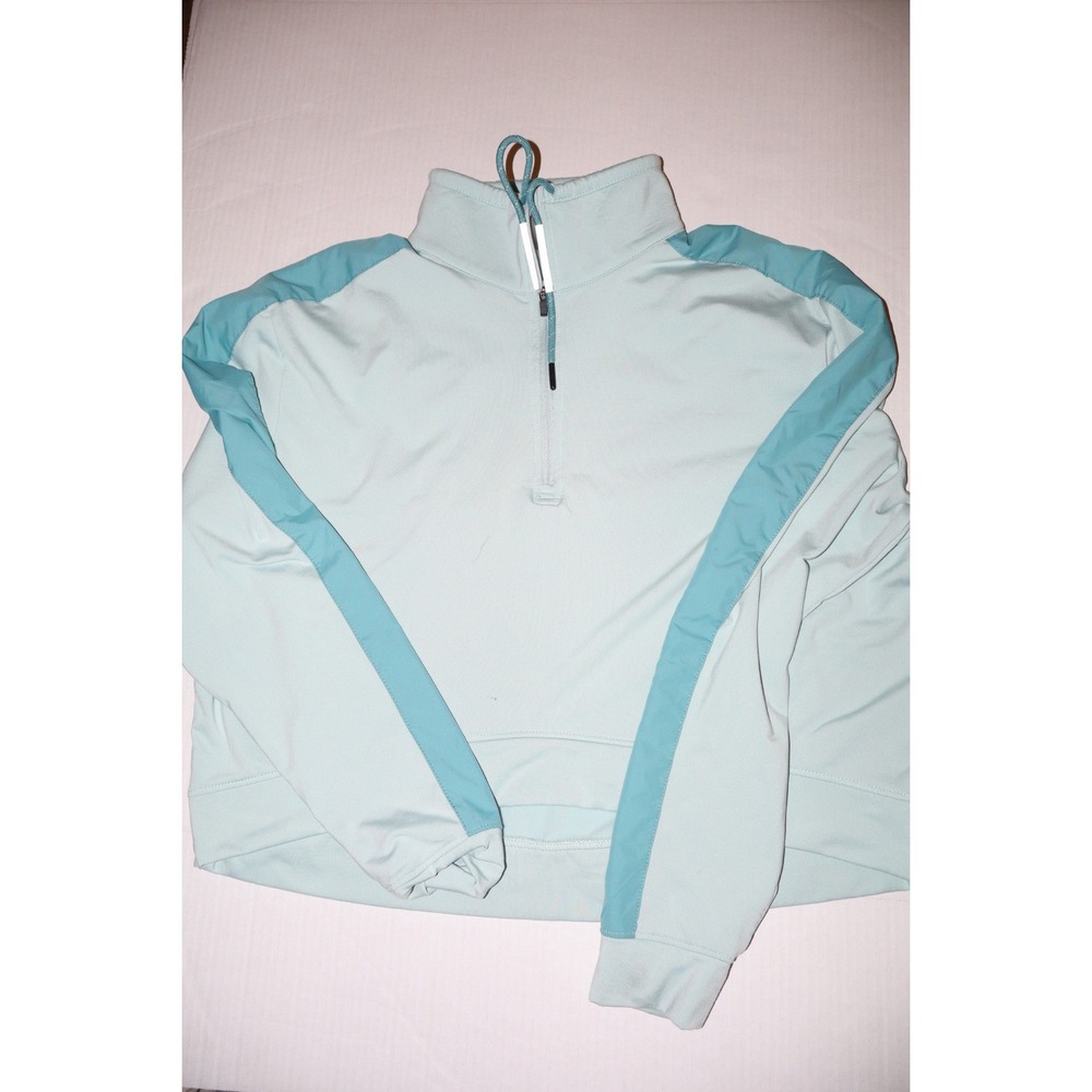 Titin Womens Large Quarter Zip Pullover Mint Green Teal Athletic Cropped Top